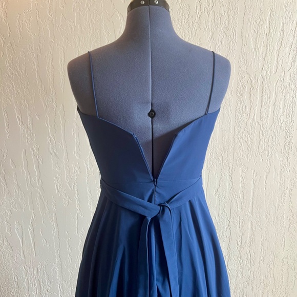 Kleinfeld Sweetheart Chiffon Long Navy Dress Sz - Picture 4 of 7